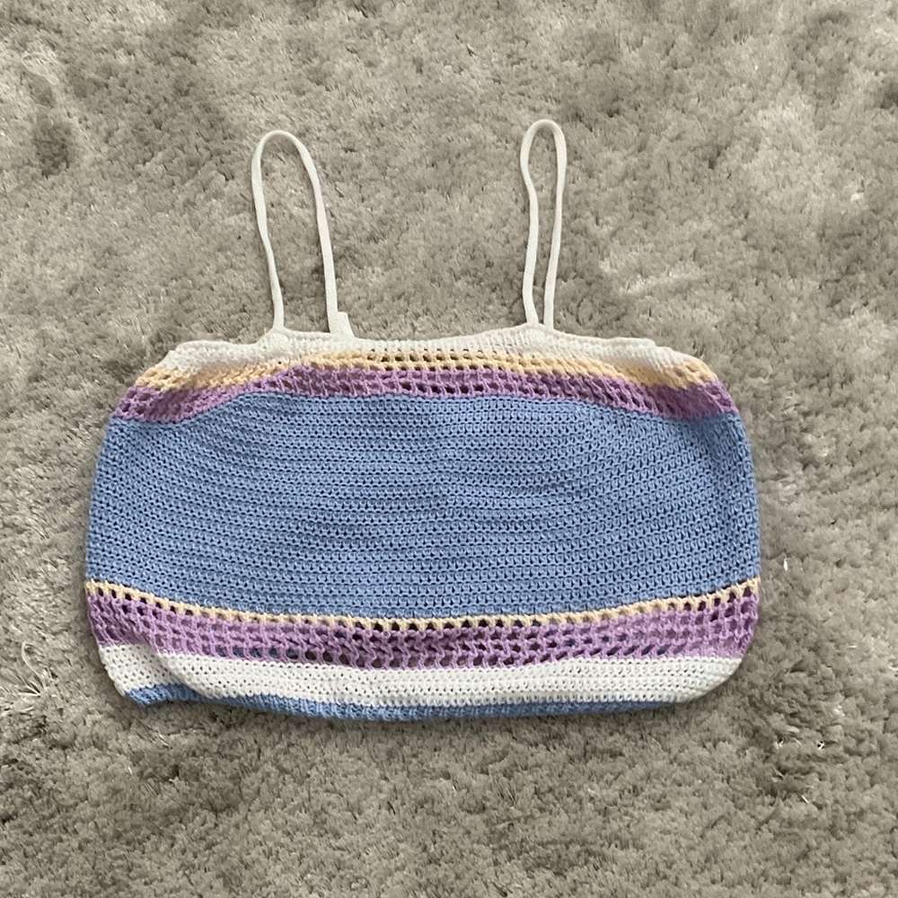 SHEIN Multicolor Knit Crop Top